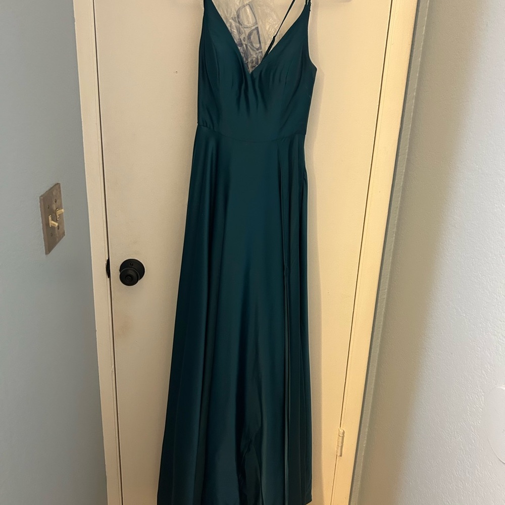 B Darlin Teal Long Prom Dress